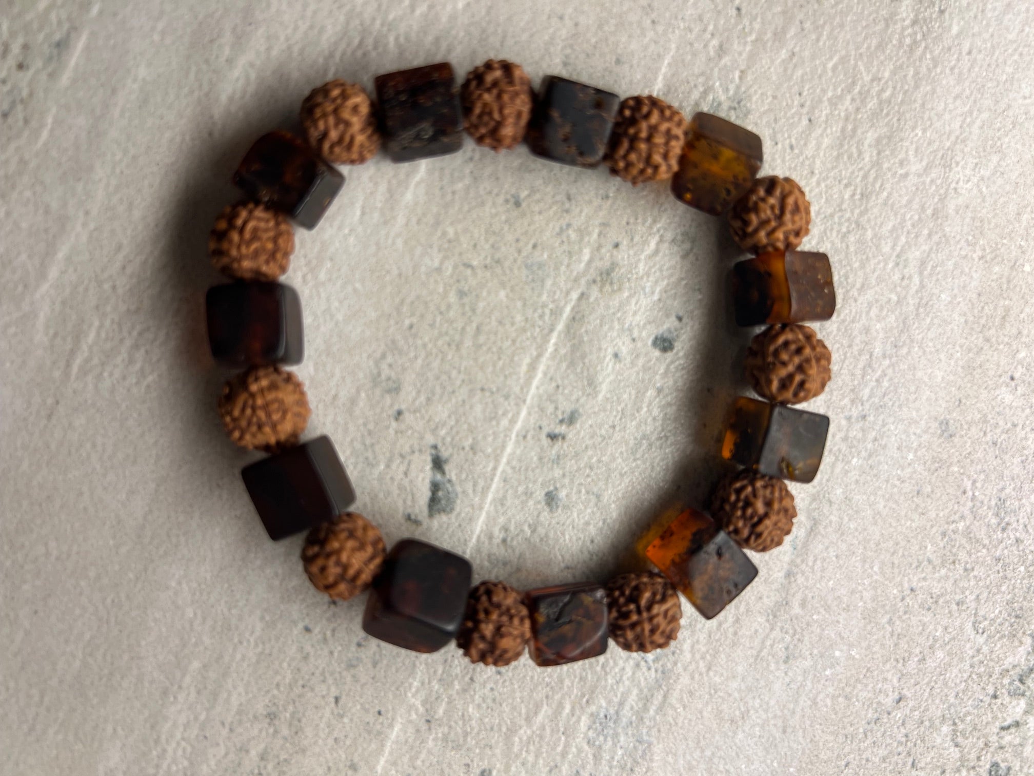 Natural Amber Rudracksha Bracelet