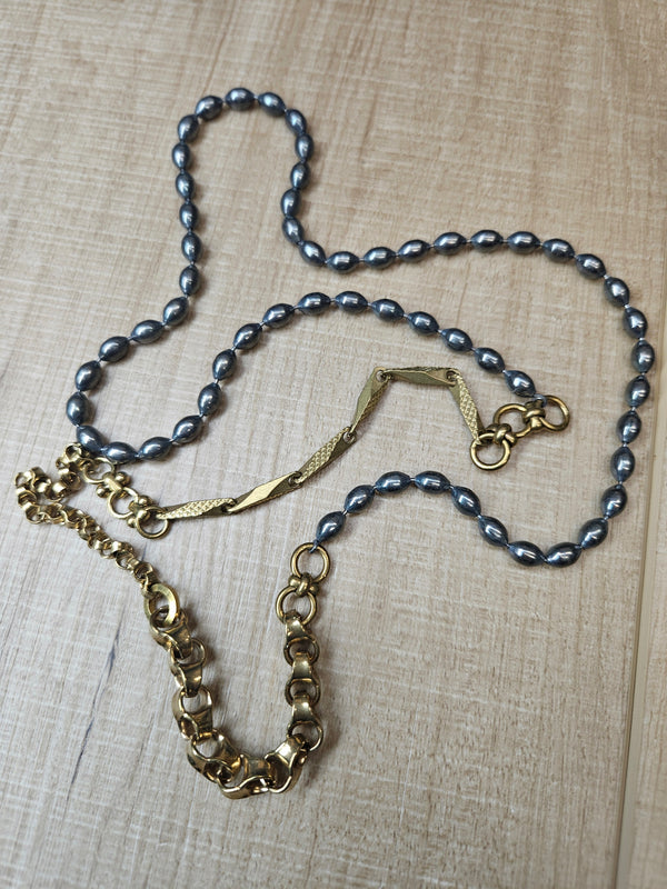 Mixed metal chain necklace