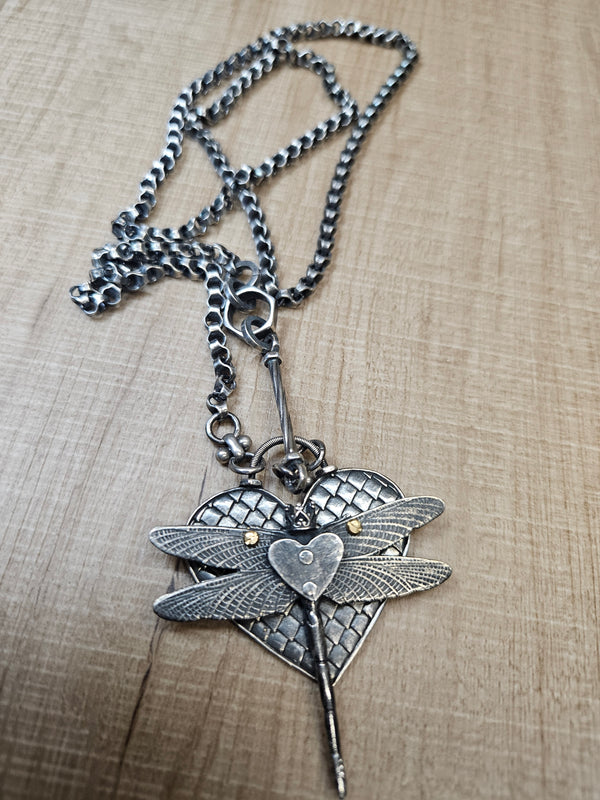 Dragonfly heart Pendant Necklace