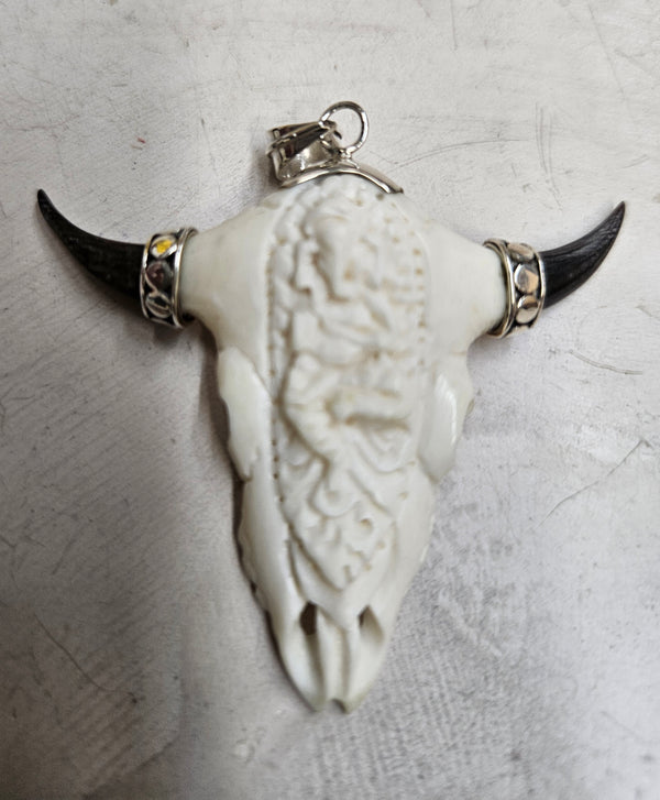 Bone Buffalo Pendant