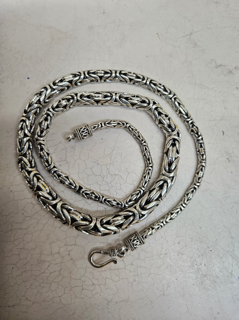 Bali Silver Necklace with hook clasp, .925