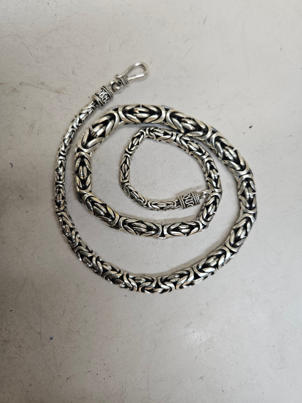 Bali Silver Necklace with hook clasp, .925