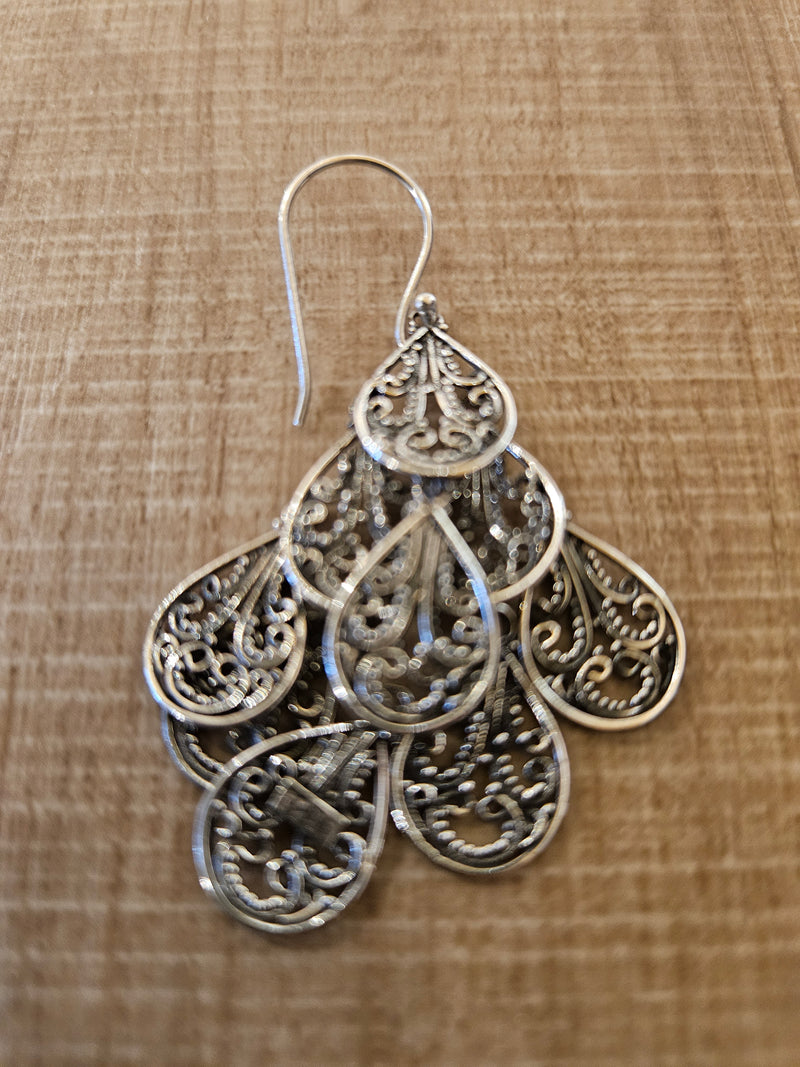 Filigree Chandelier Earrings, .925