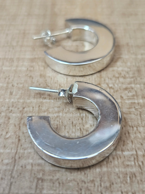 Small Silver Hoops, .925