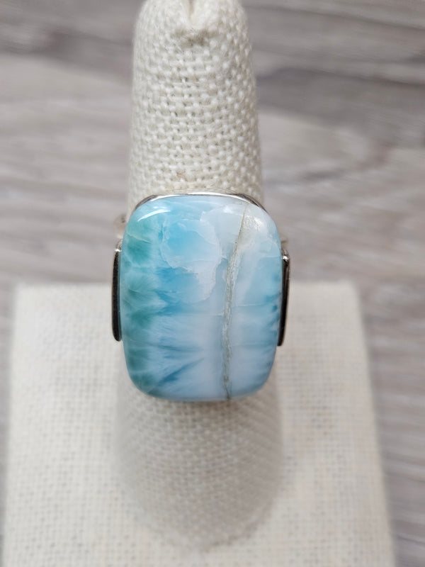 Larimar Adjustable Ring, .925