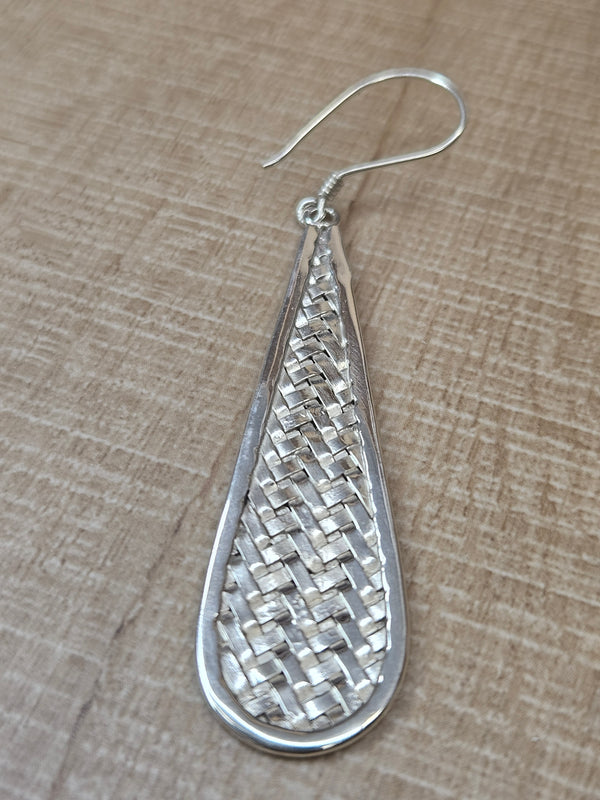 Weave Teardrop Earrings, .925