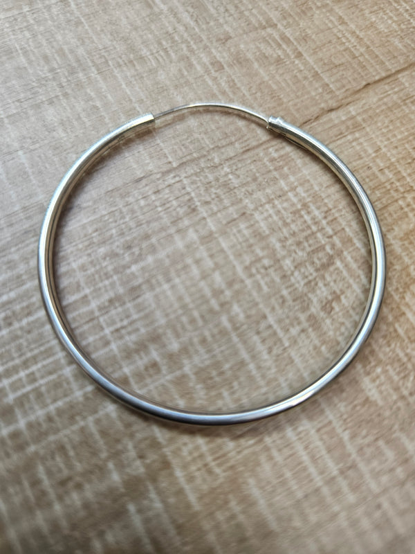 Silver Hoops Earring, .925