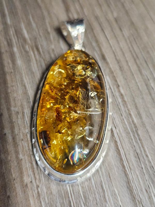 Oval Amber Pendant