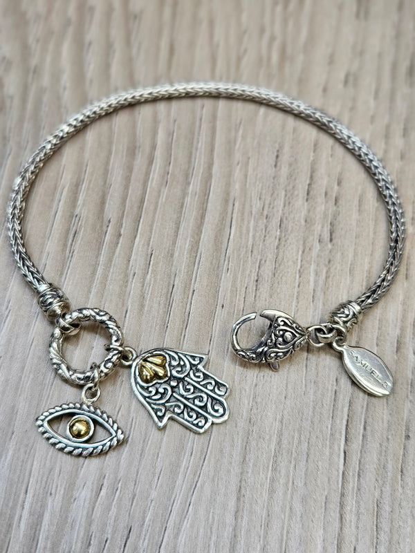 Hamsa Evil Eye Bracelet .925