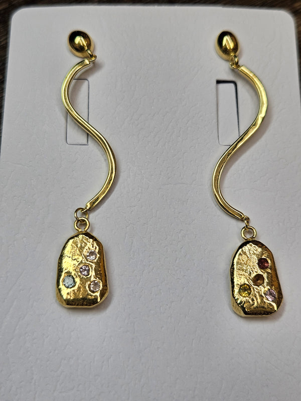 .925 GF mixed gem earrings