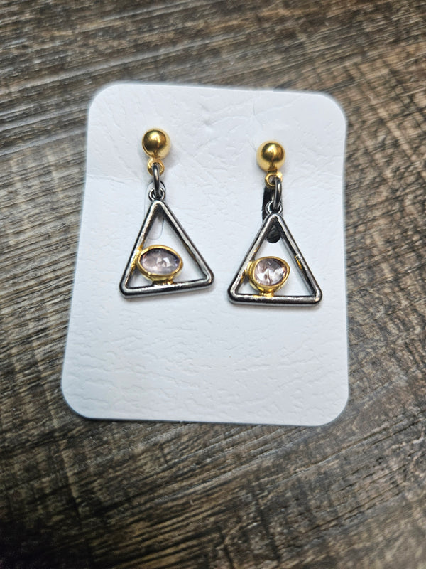 .925 Triangle drop earring