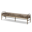 Taupe Shearling Accent Bench 263