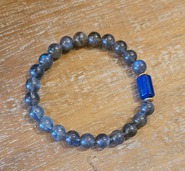 18kt Labradorite/Lapis Bracelet 980
