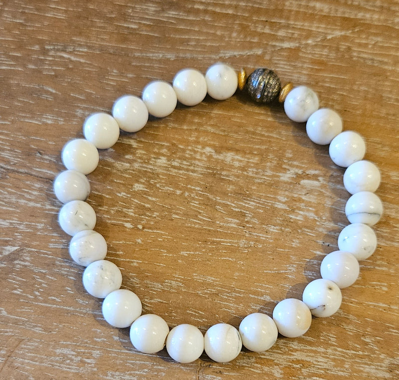 White Agate .925 Diamond Bracelet 982