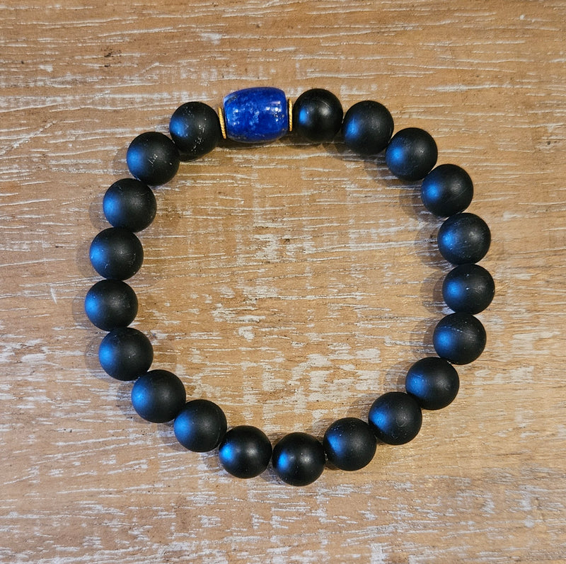 20kt Lapis/Onyx Bracelet 984