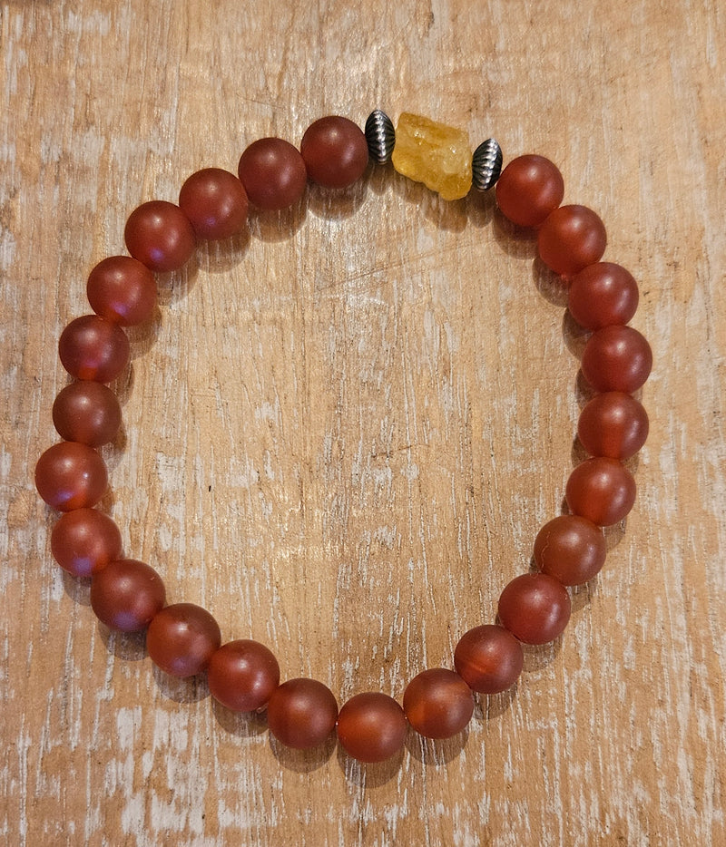 Matte Carnelian Citrine  Bracelet 992