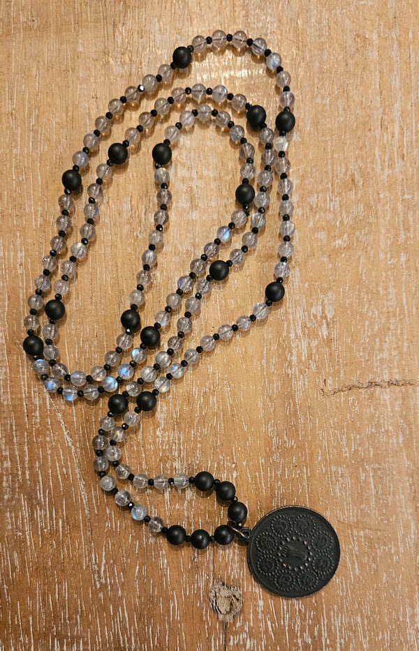 Labradorite/Spinel/Onyx Necklace 994