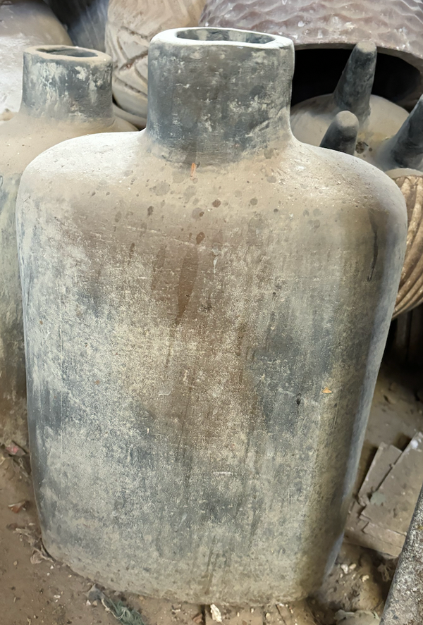 distressed flat bottle lamp