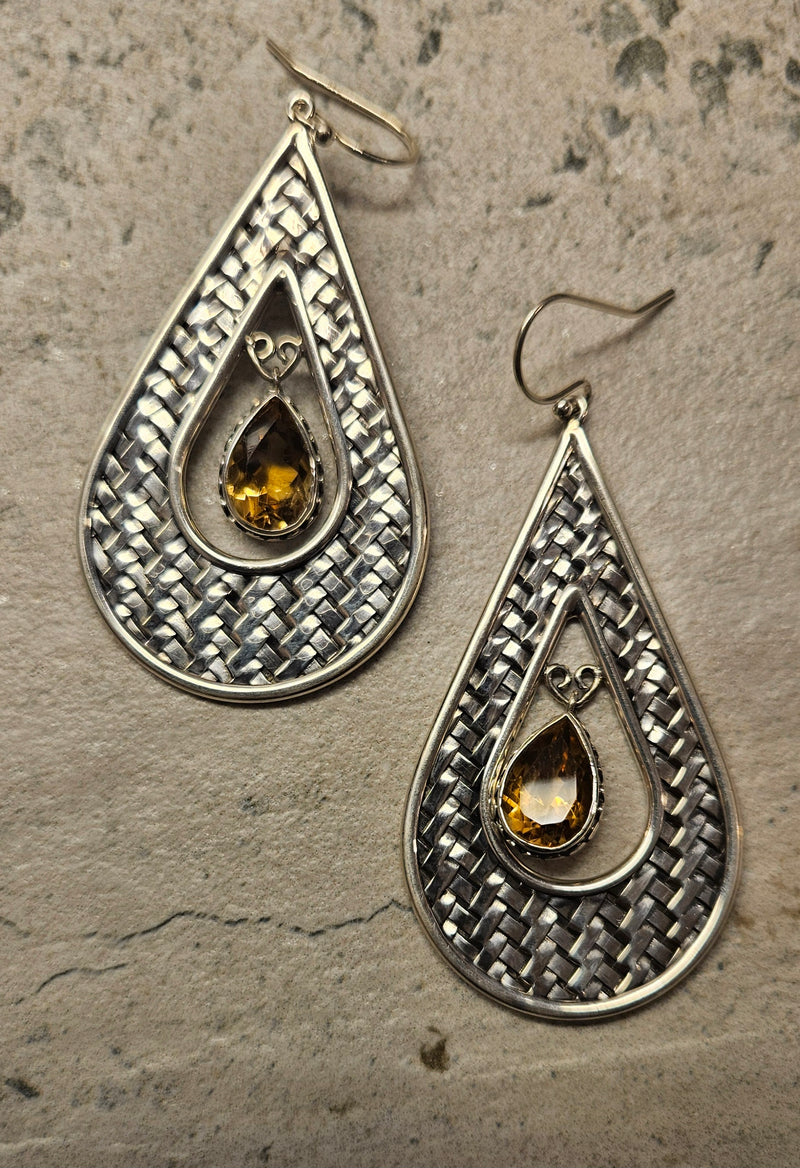 Citrine Weave Drop Earrings  435