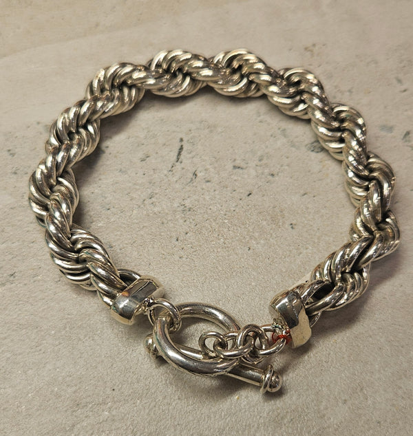 Bali Twisted Rope Bracelet .925  9.5" 508
