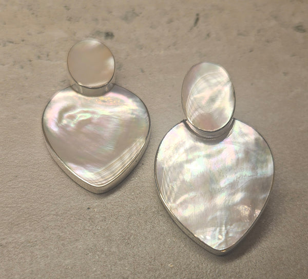 MOP Heart Earrings .925 521
