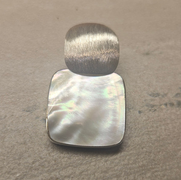 MOP Sqaure Earrings .925 523