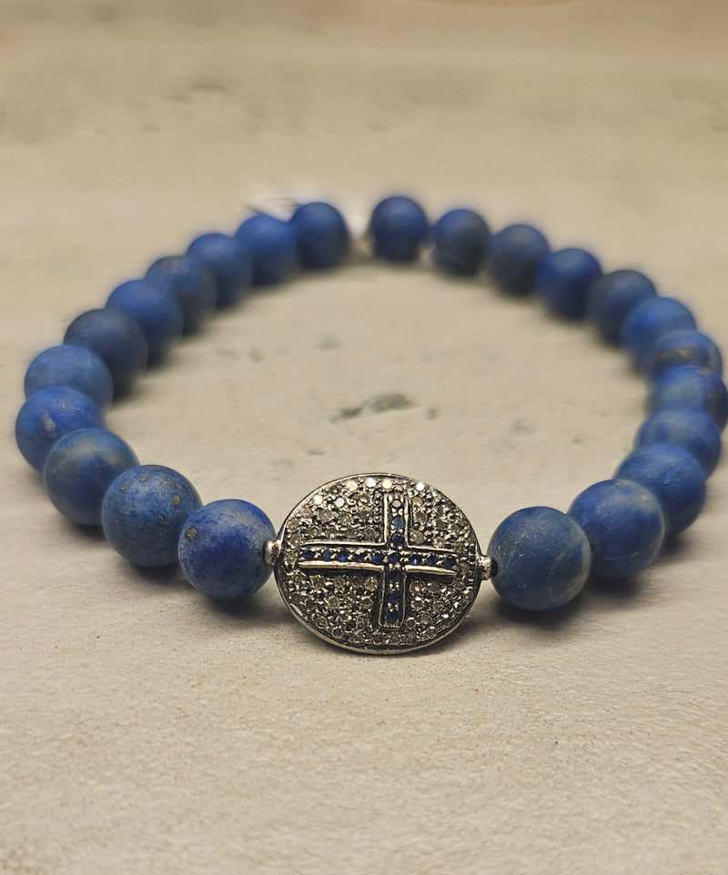 Matte Lapis / Diamond Bracelet  561