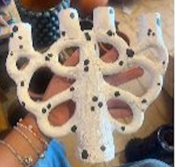 Set of 3 White/BLk Dotted Candelabra