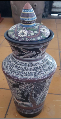 Burnished Floral Ginger Jar