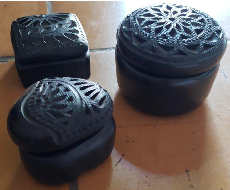 Mini Blk Jewelry Holder w/ Lid