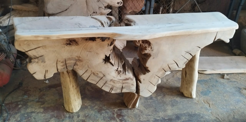 Natural Tree Trunk Console Table
