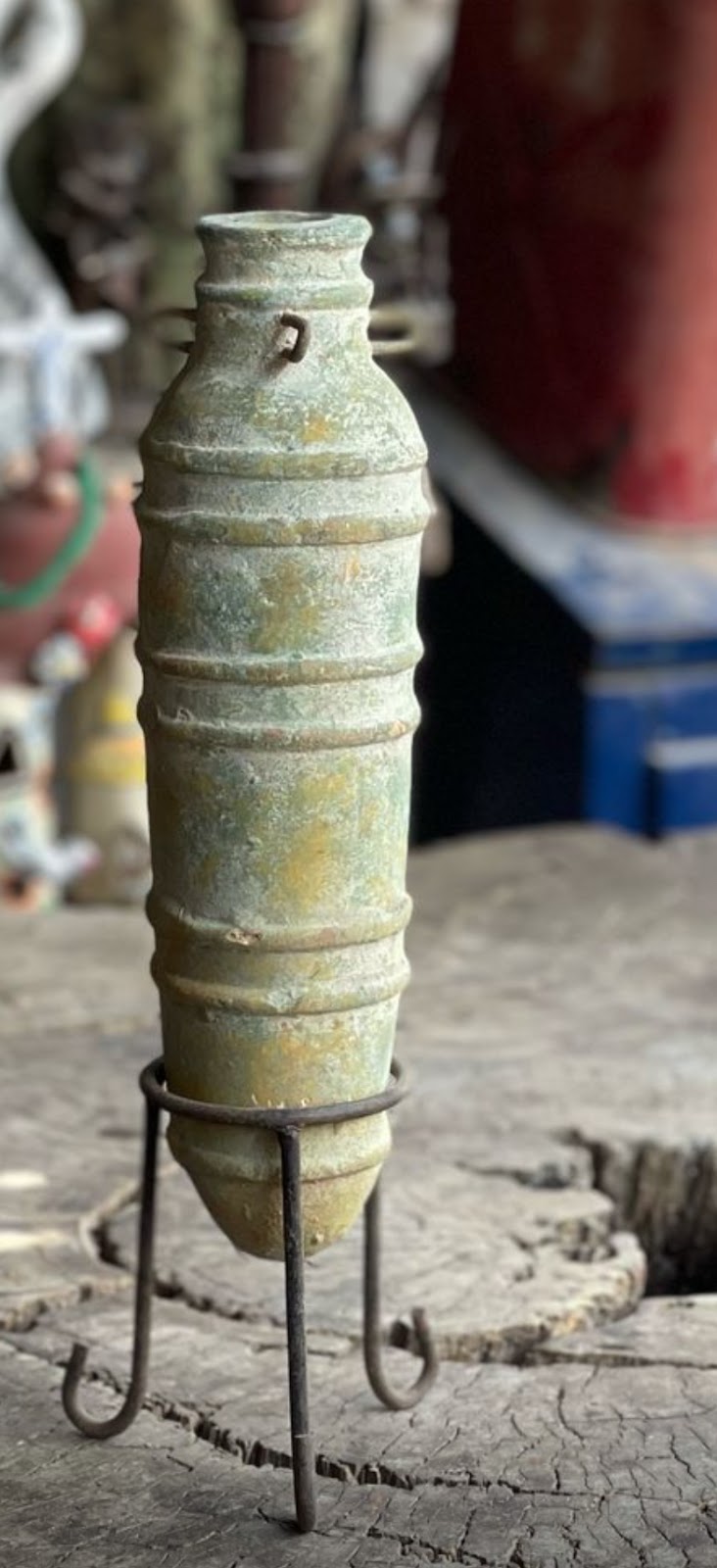 Small Tall Vintage Vessel on Stand