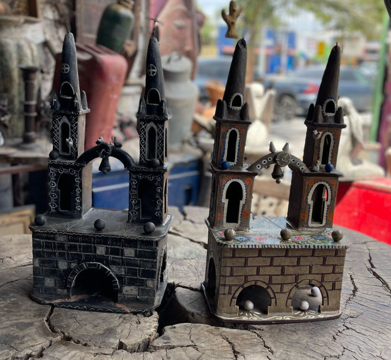 Tall vintage Templo. Painted