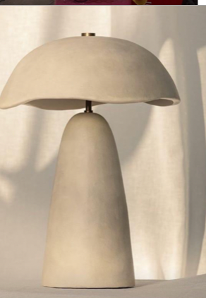 Clay Lamp w/ Clay Shade White/Blk