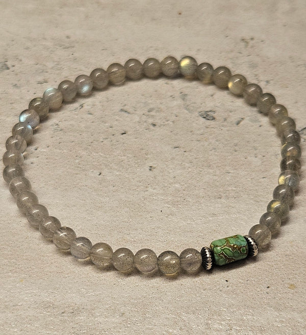 Labradorite, Turquoise Bracelet .925 722