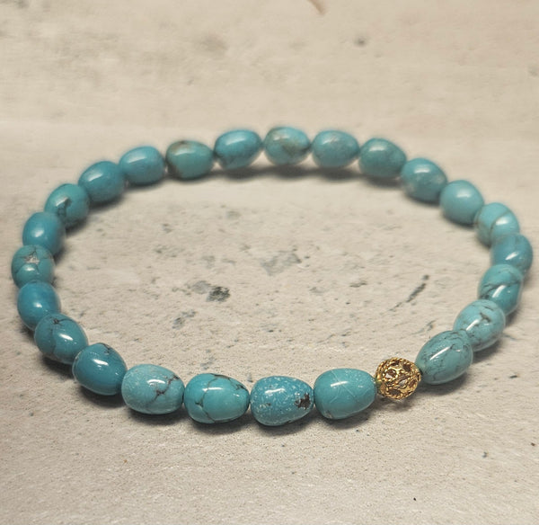 Teardrop Turquoise Bracelet , 18kt 730