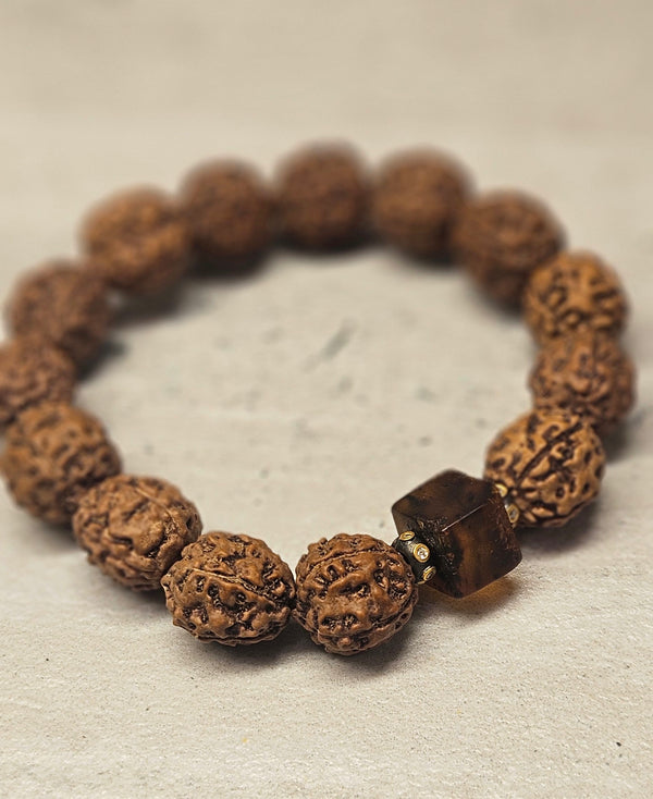 Amber, Rudraksha Bracelet, Diamond,.925 734