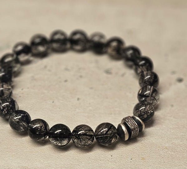 .925 Tourmaline Quartz Diamond Bracelet 737