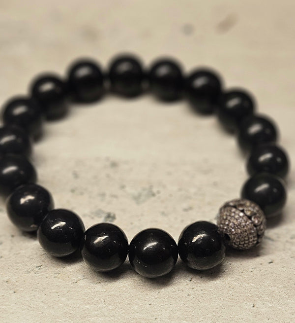 .925 Diamond, Shunguite Bracelet 739