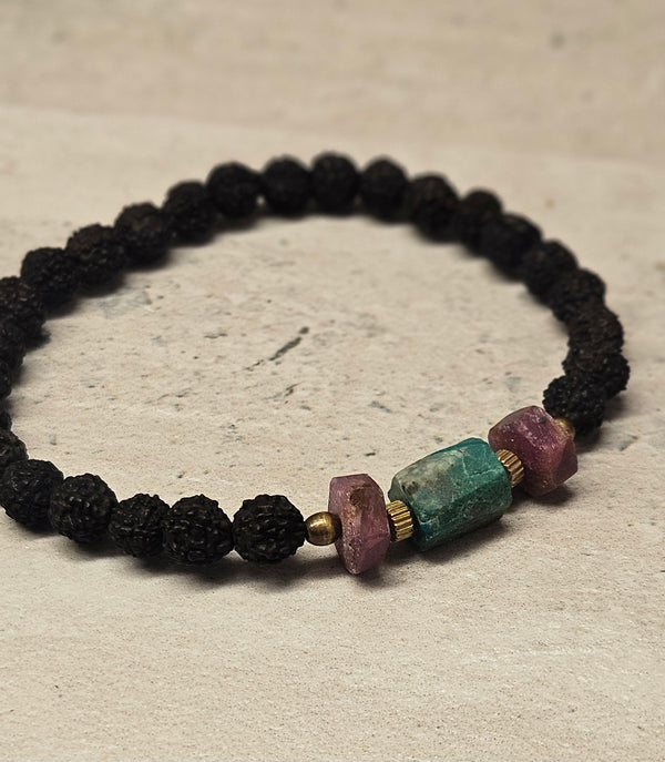 Rudy, Turquoise, Rudraksha Bracelet 743