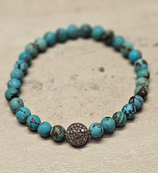 .925 Diamond Turquoise Bracelet 760
