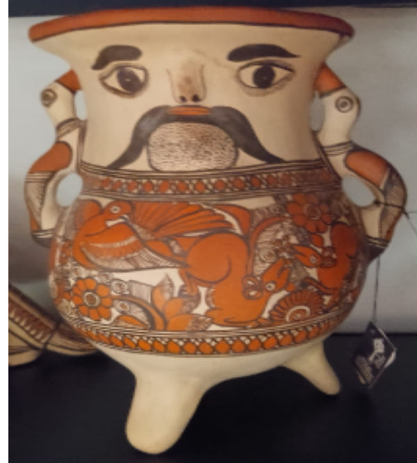 Mustached man Painted Leggged Bowl 809