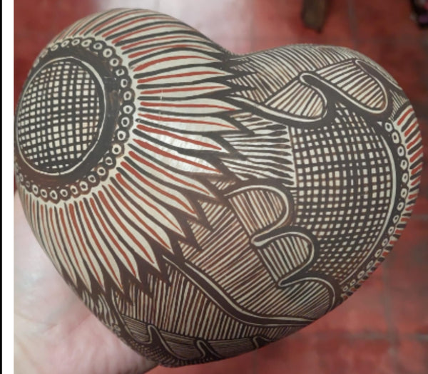 Sunflower Clay Heart 815