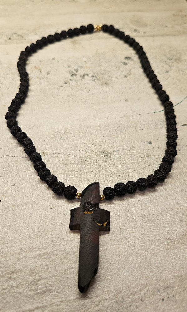 Amber Cross Necklace 14kt/ 18kt