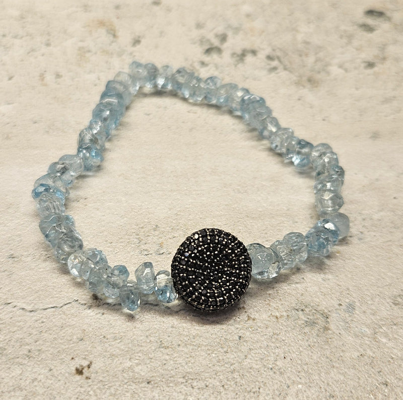 .925 Aquamarine Diamond Bracelet 204