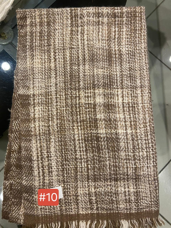 10 Plaid Neutral tone cashmere scarf 248