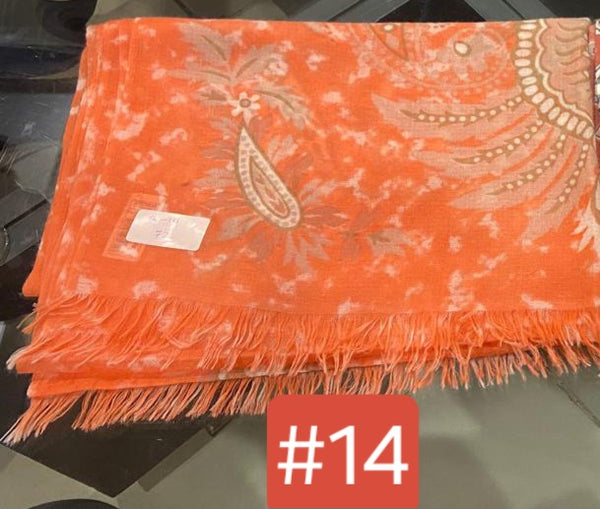 15 Coral West Cashmere wool shawl 252