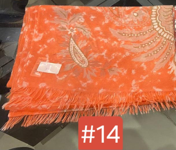 15 Coral West Cashmere wool shawl 252