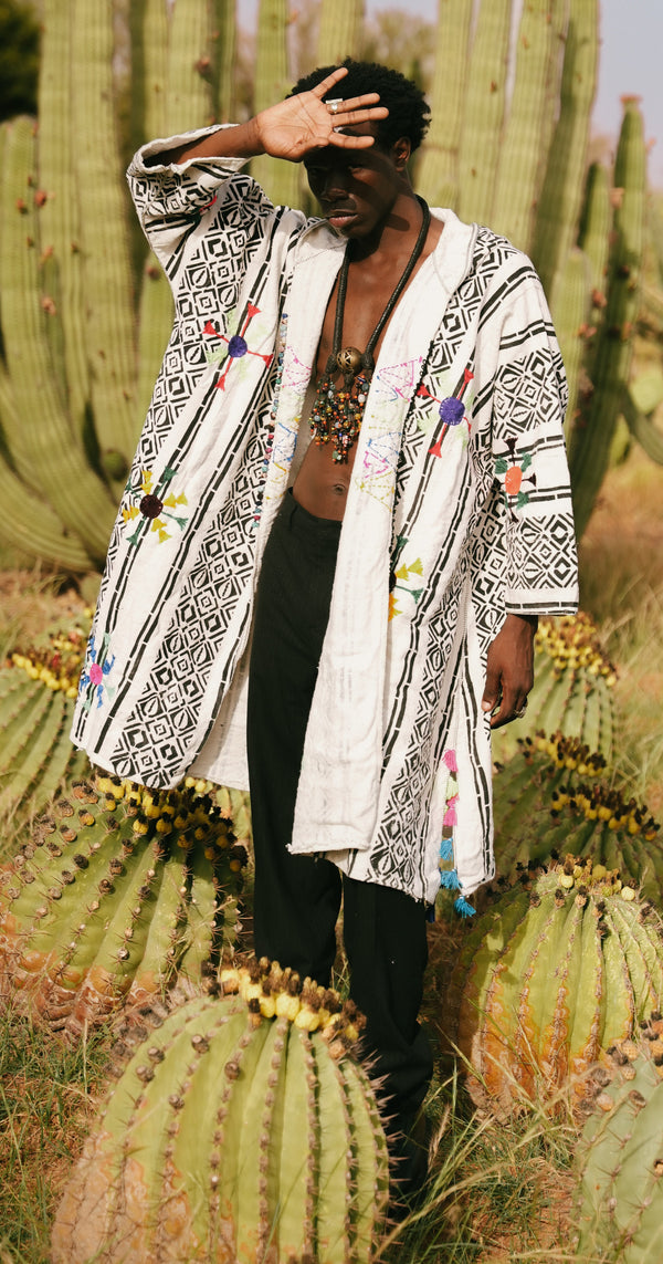 Eclipse Hooded Mud Cloth Poncho 191 M