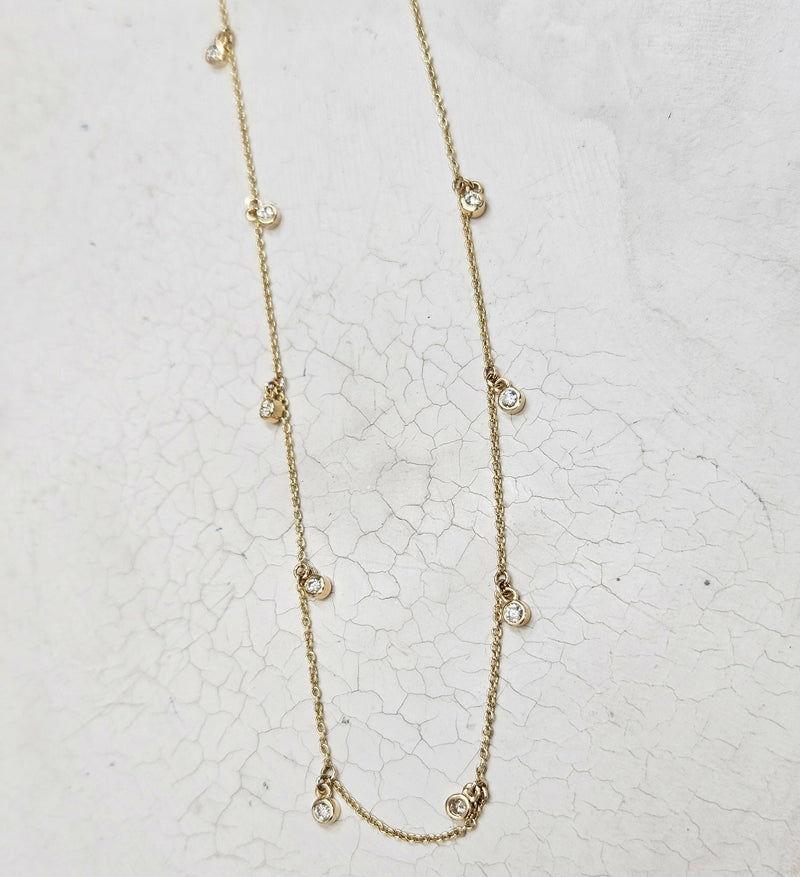 14KY Chain with Dia .36ct tw Dangle Necklace